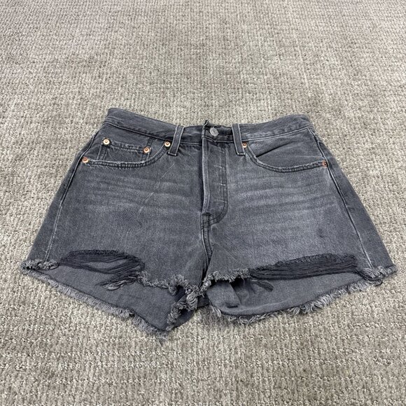 Levi’s 501 Shorts Black Pockets Women’s Size 26 - Picture 2 of 11